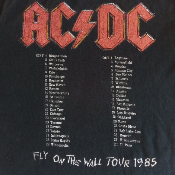 AC/DC Fly On The Wall Tour black T-Shirt size Large runs smaller - Picture 6 of 8